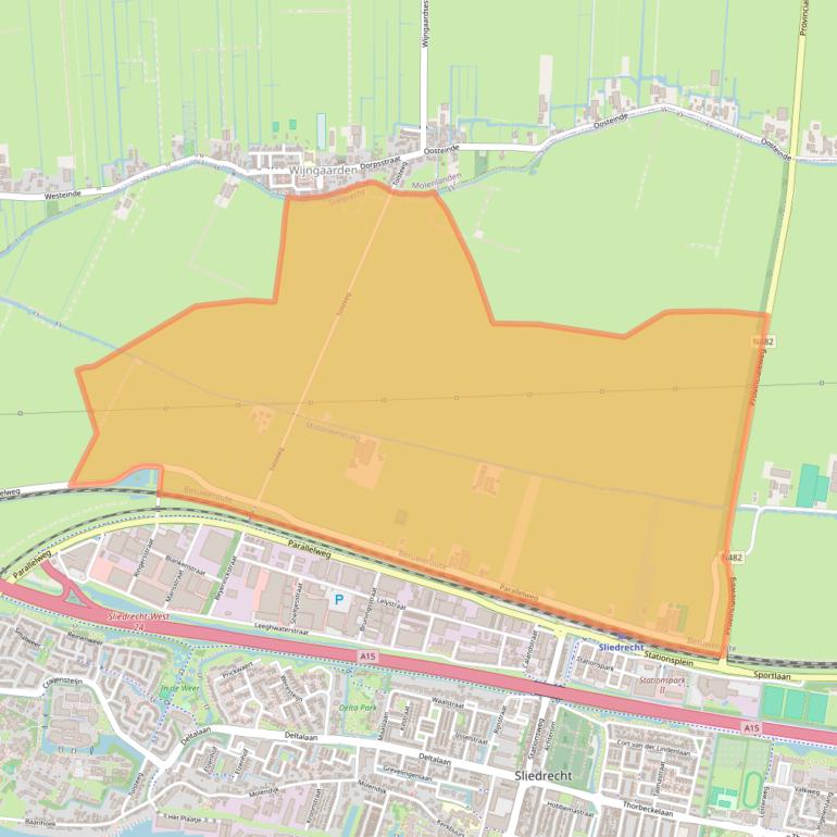 Kaart van postcodegebied 3364AK.