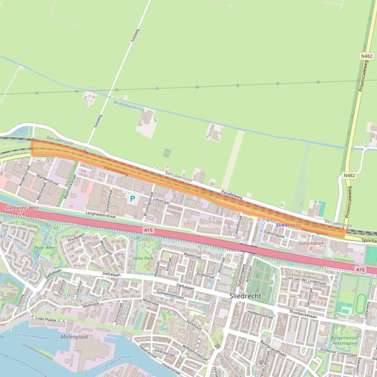 Kaart van postcodegebied 3364AM.
