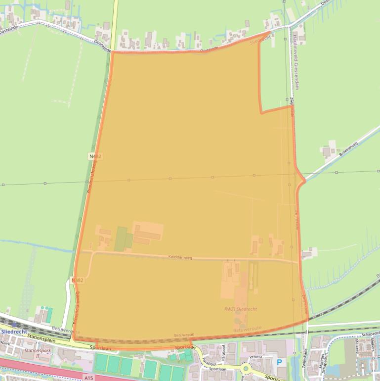 Kaart van postcodegebied 3364BC.