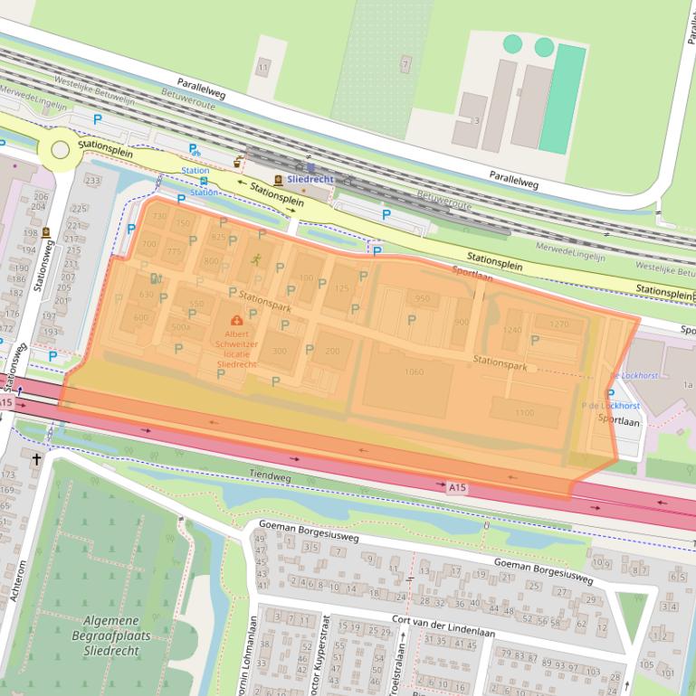 Kaart van postcodegebied 3364DA.
