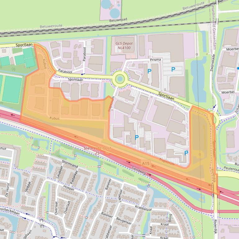 Kaart van postcodegebied 3364DG.
