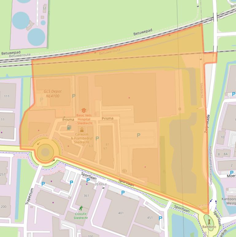 Kaart van postcodegebied 3364DJ.