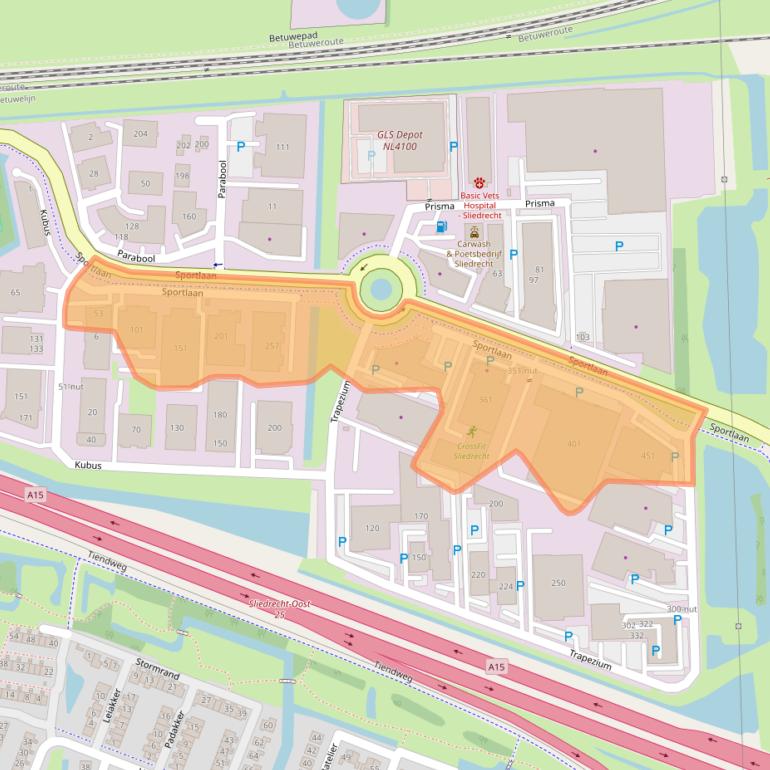 Kaart van postcodegebied 3364DK.