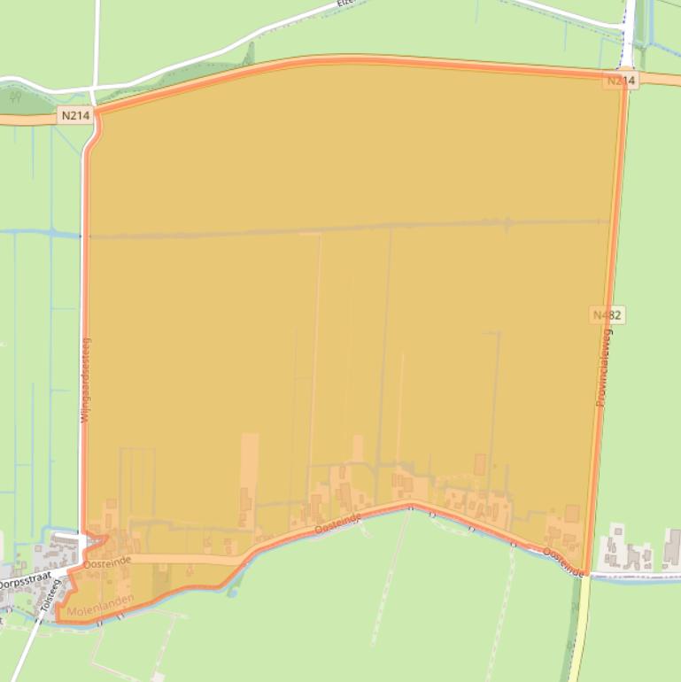Kaart van postcodegebied 3366BG.