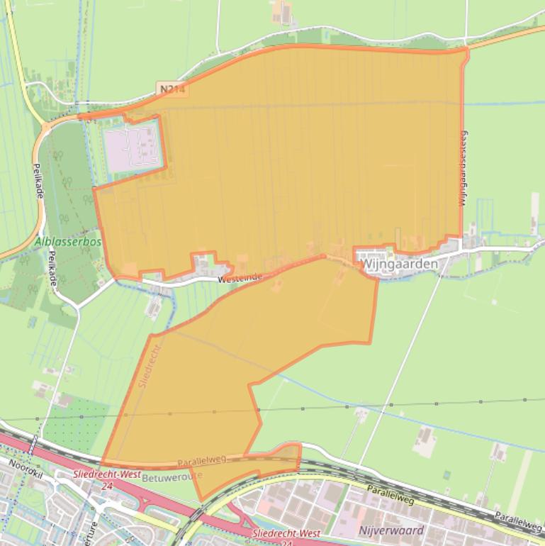 Kaart van postcodegebied 3366BL.