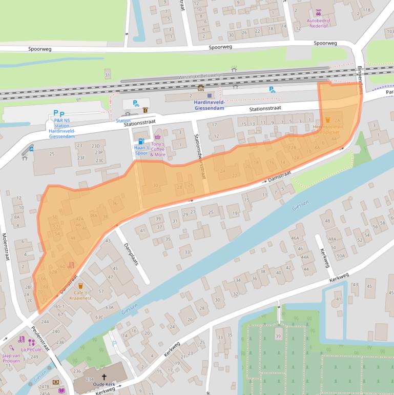 Kaart van postcodegebied 3371AD.