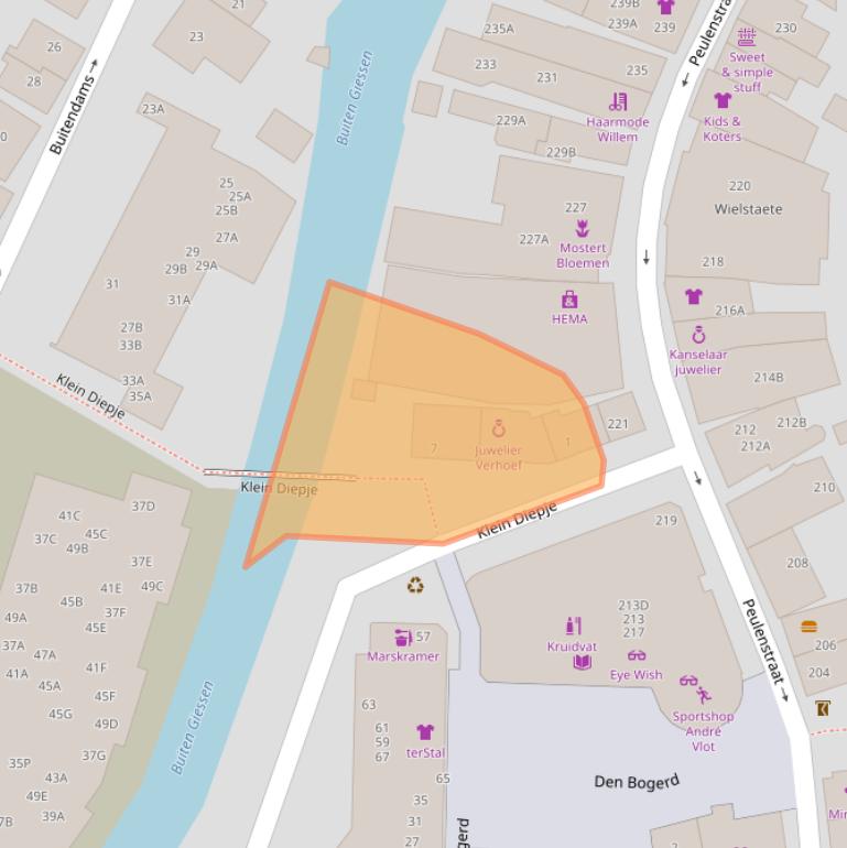 Kaart van postcodegebied 3371AN.