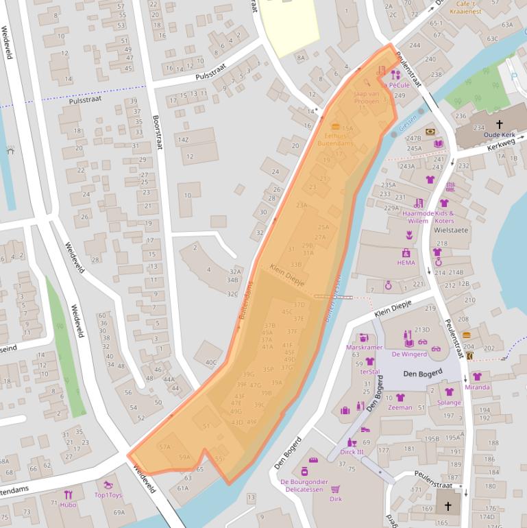 Kaart van postcodegebied 3371BA.