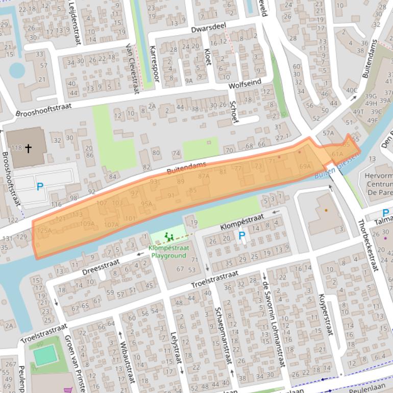 Kaart van postcodegebied 3371BB.