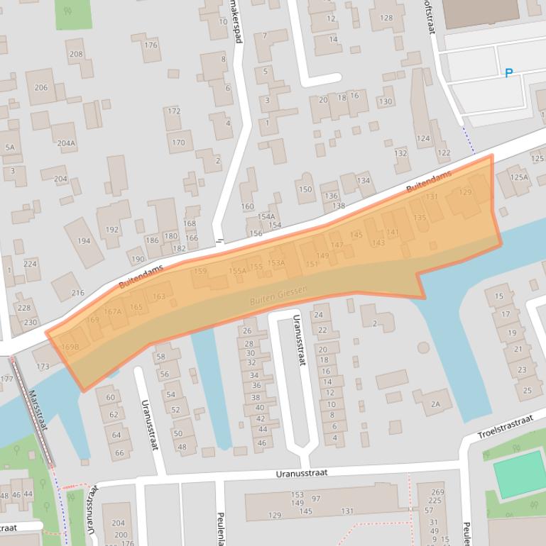 Kaart van postcodegebied 3371BC.