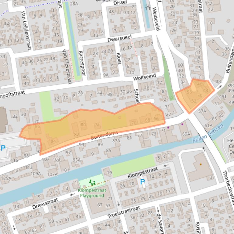 Kaart van postcodegebied 3371BM.