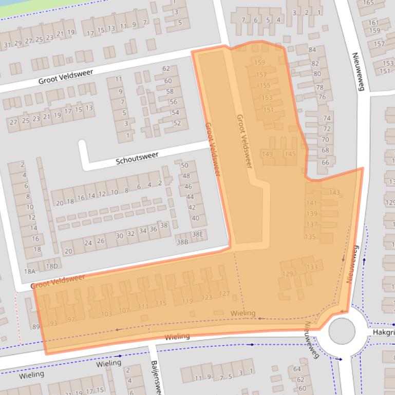 Kaart van postcodegebied 3371CC.