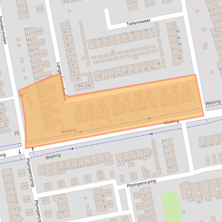 Kaart van postcodegebied 3371CG.