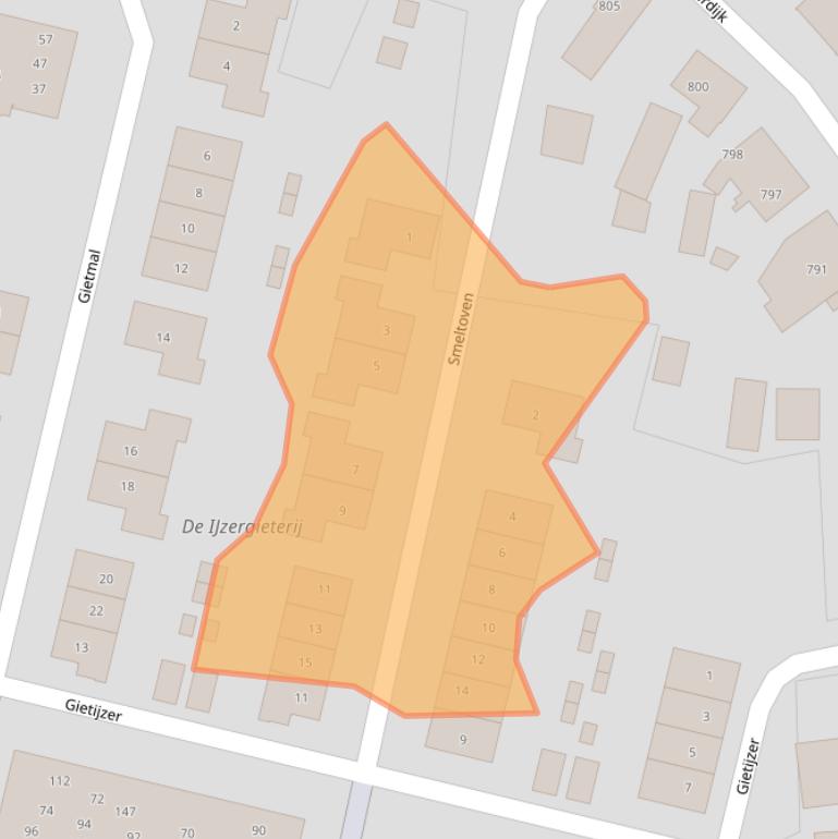 Kaart van postcodegebied 3371DX.