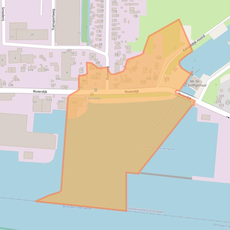 Kaart van postcodegebied 3371EB.