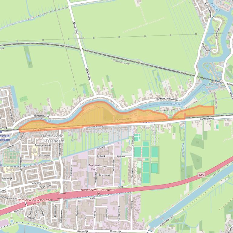 Kaart van postcodegebied 3371GJ.