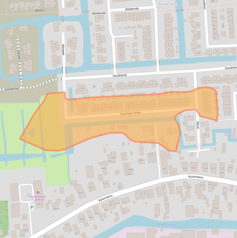 Kaart van postcodegebied 3371NJ.