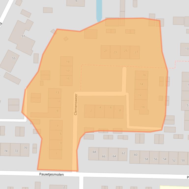 Kaart van postcodegebied 3371RB.