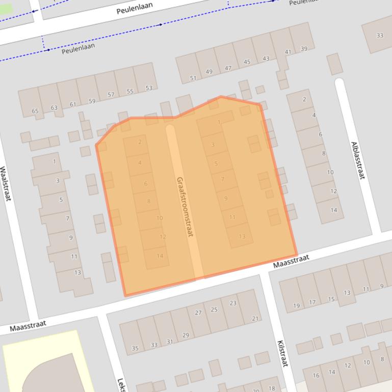 Kaart van postcodegebied 3371SE.