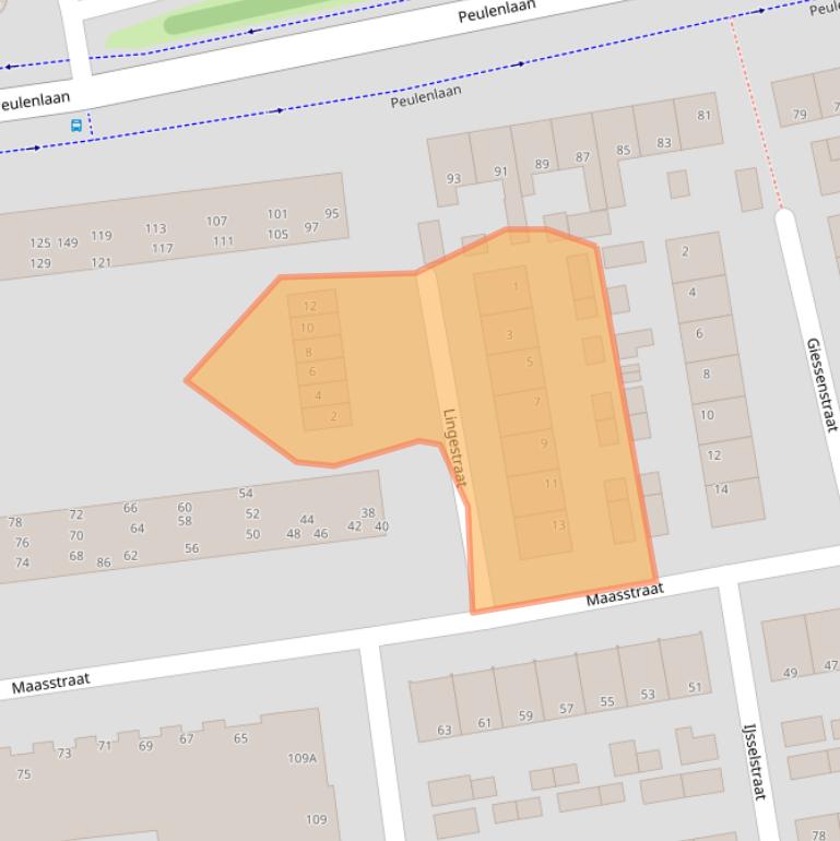 Kaart van postcodegebied 3371SH.