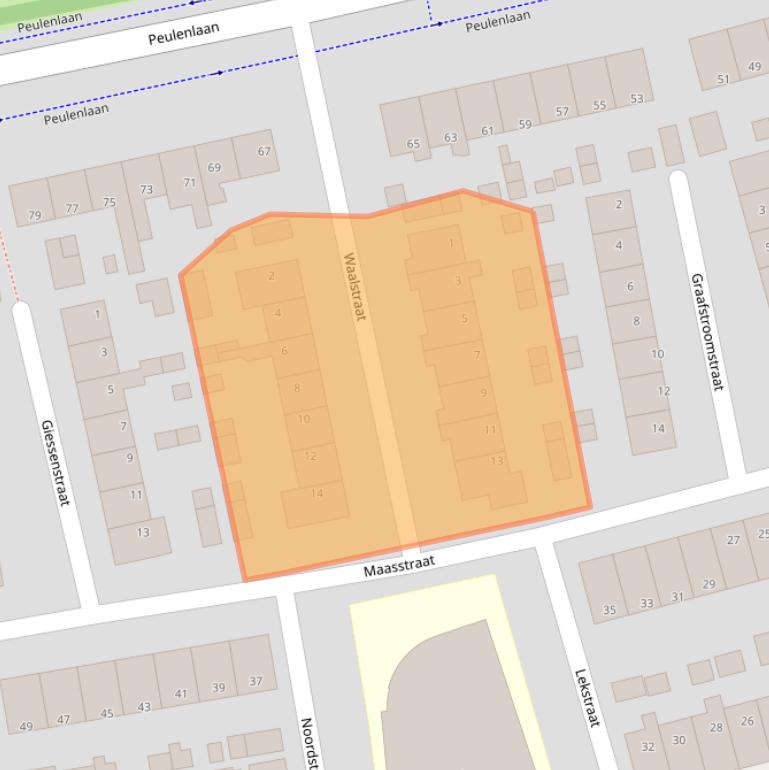 Kaart van postcodegebied 3371SW.