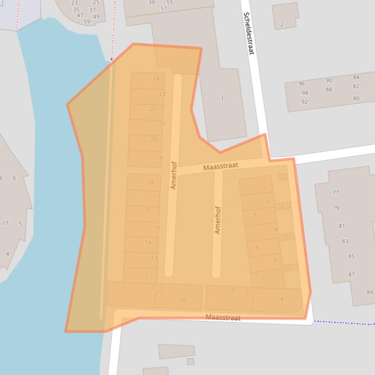 Kaart van postcodegebied 3371SZ.