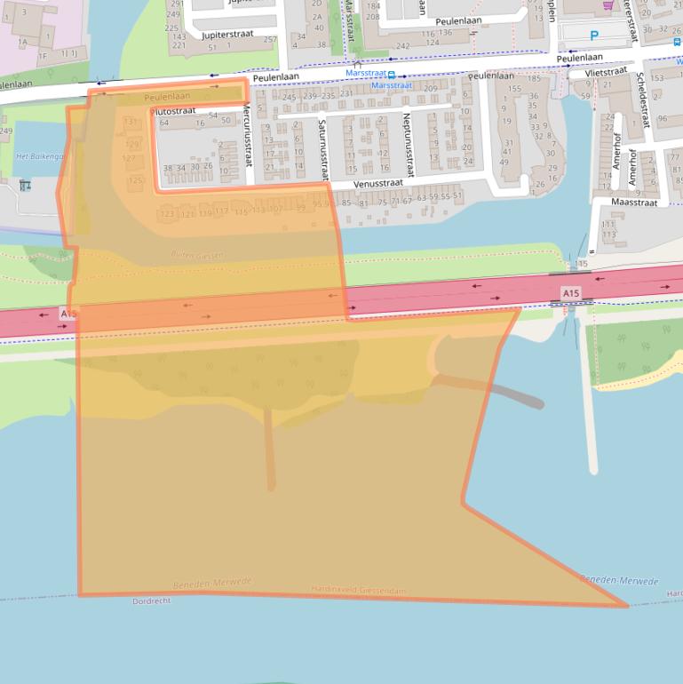 Kaart van postcodegebied 3371TP.