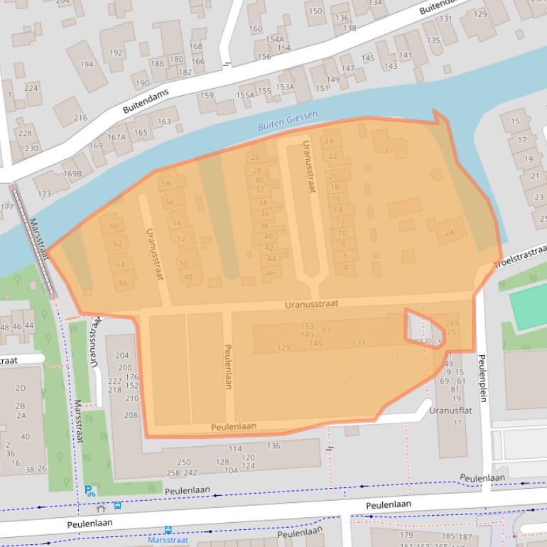 Kaart van postcodegebied 3371VN.