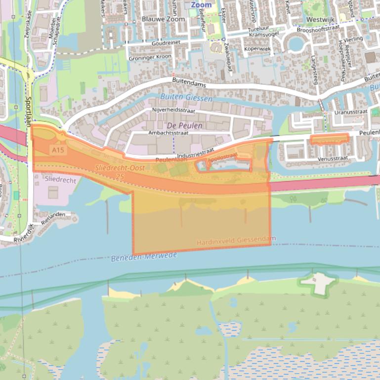 Kaart van postcodegebied 3371XL.