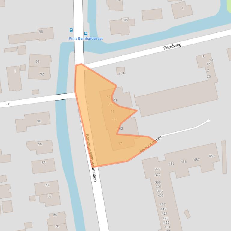 Kaart van postcodegebied 3372AB.