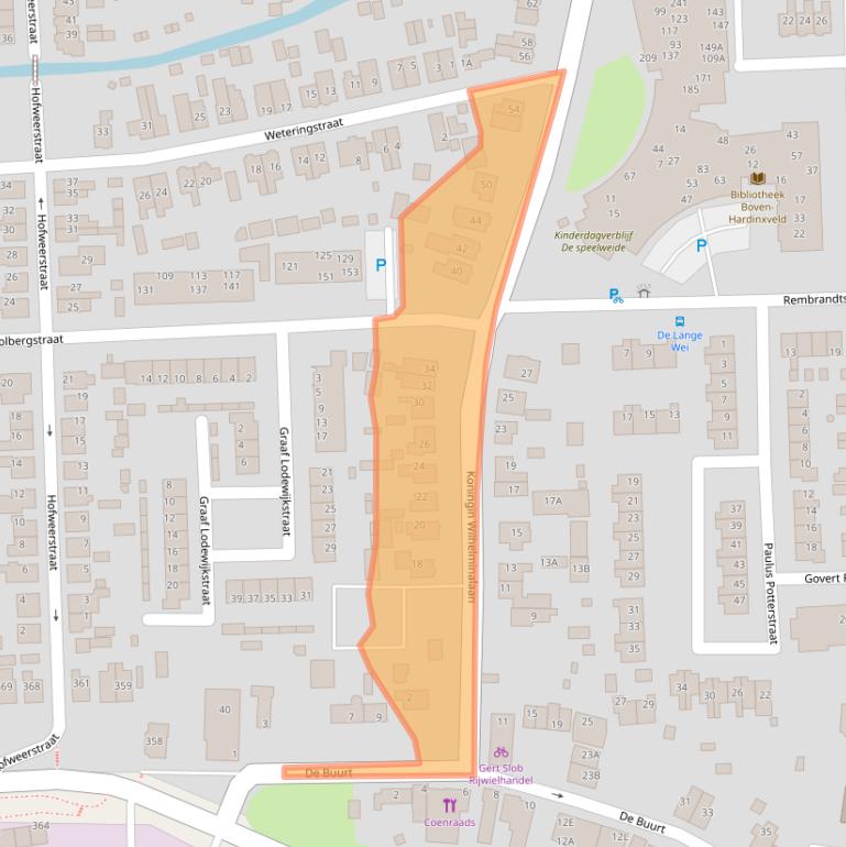 Kaart van postcodegebied 3372AD.