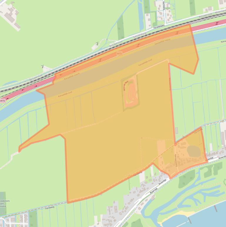 Kaart van postcodegebied 3372BH.