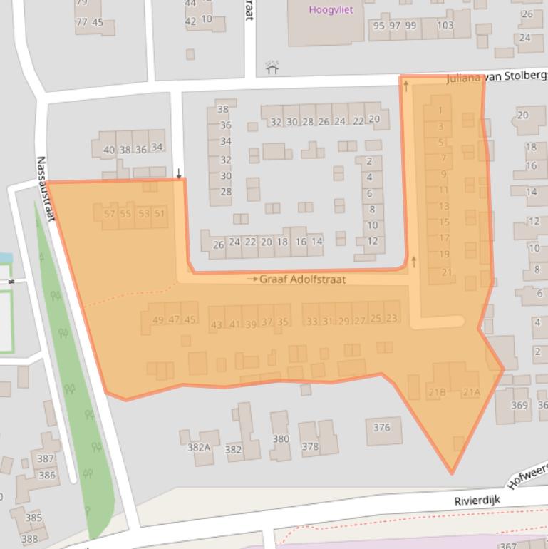 Kaart van postcodegebied 3372CA.