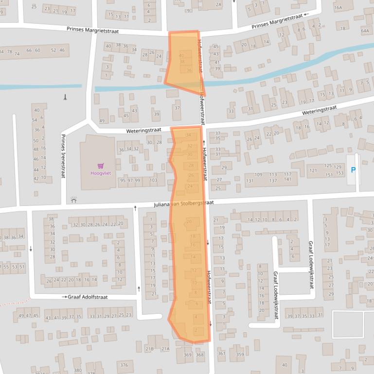 Kaart van postcodegebied 3372CG.