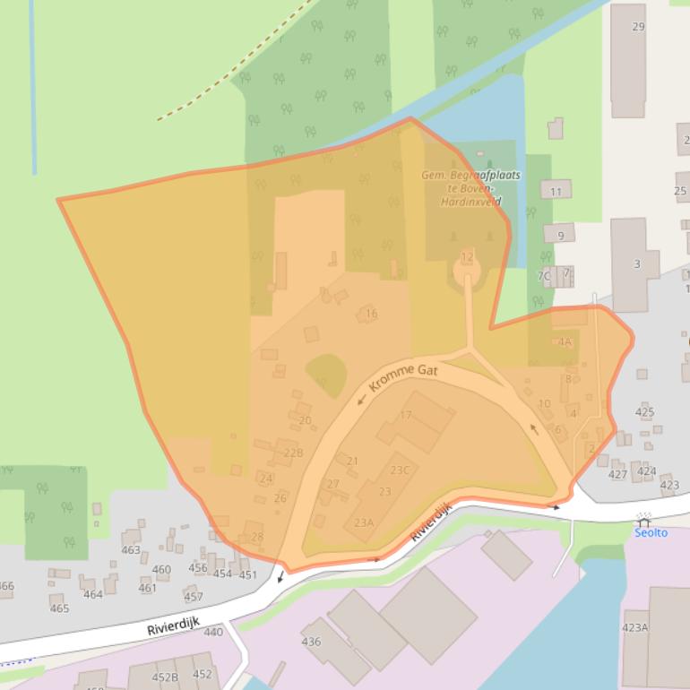 Kaart van postcodegebied 3372DH.