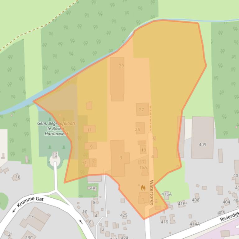 Kaart van postcodegebied 3372DV.