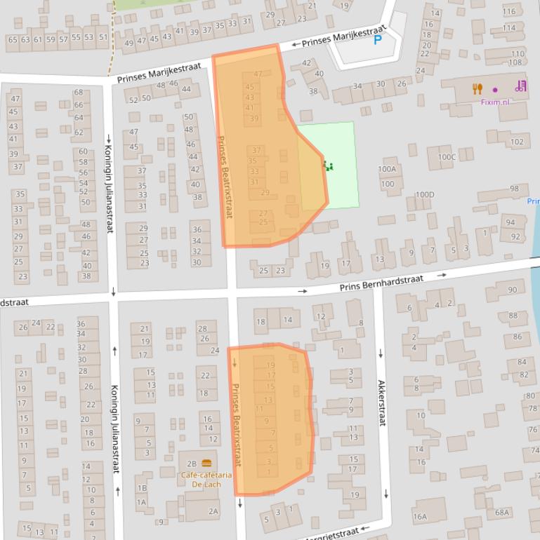 Kaart van postcodegebied 3372EJ.