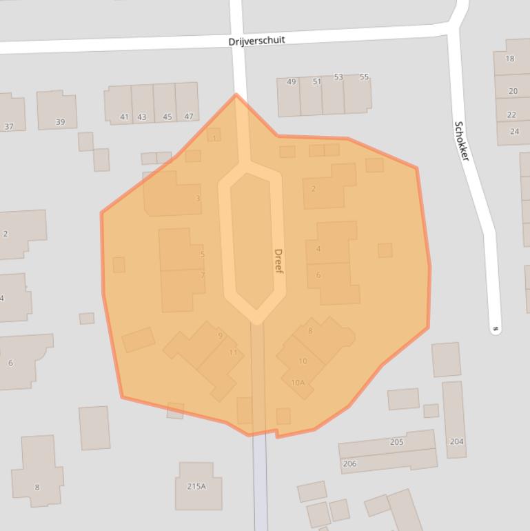 Kaart van postcodegebied 3372VJ.