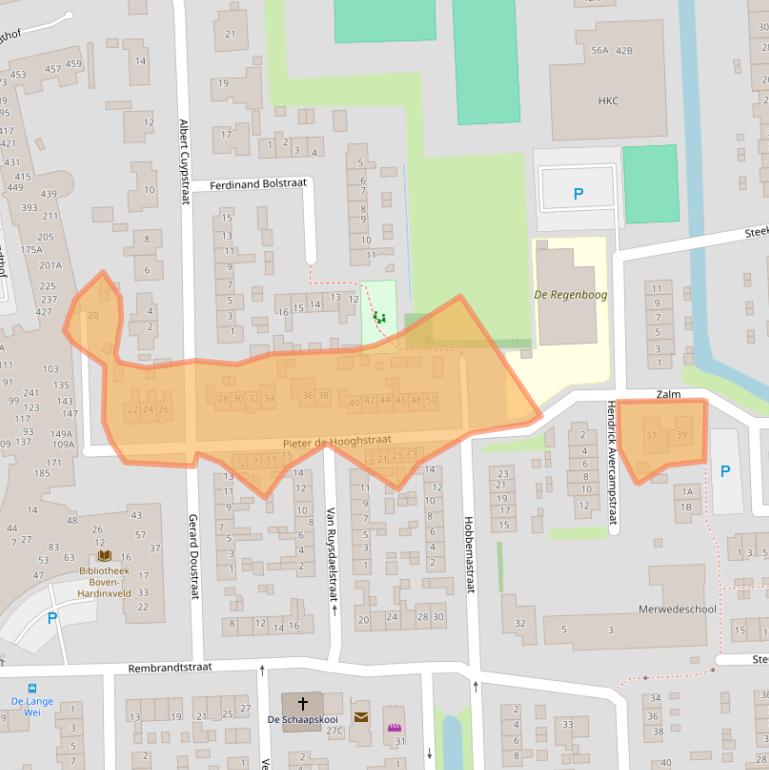 Kaart van postcodegebied 3372XJ.