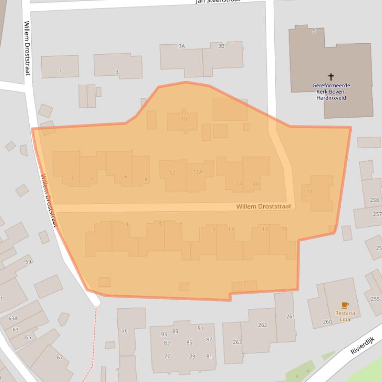 Kaart van postcodegebied 3372XT.