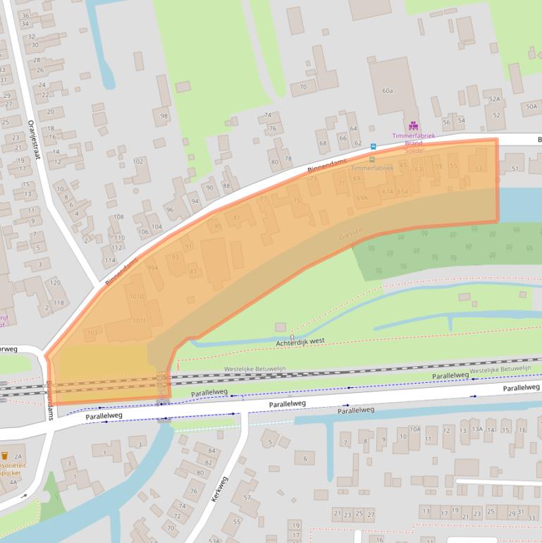 Kaart van postcodegebied 3373AC.