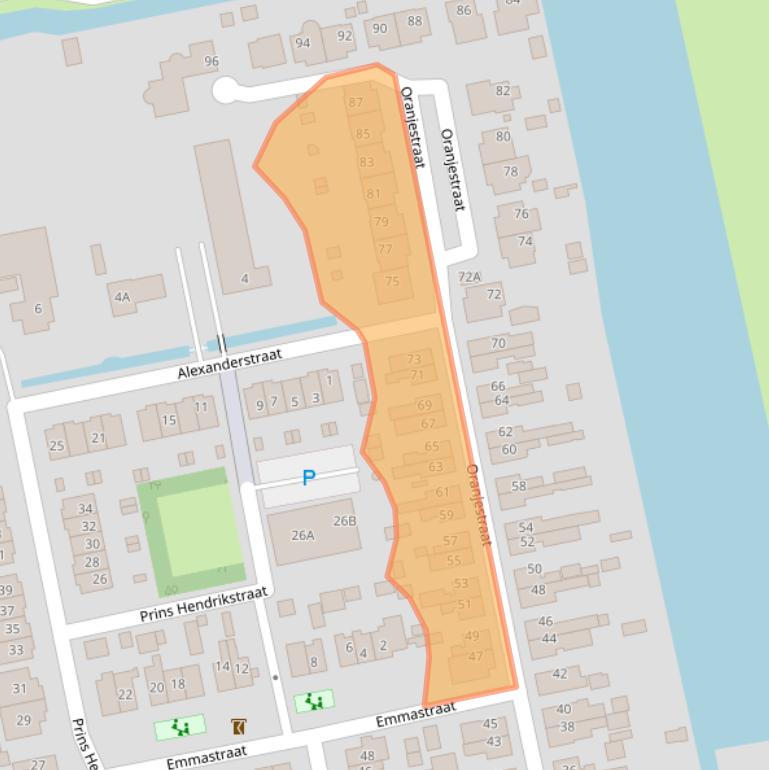 Kaart van postcodegebied 3373AK.