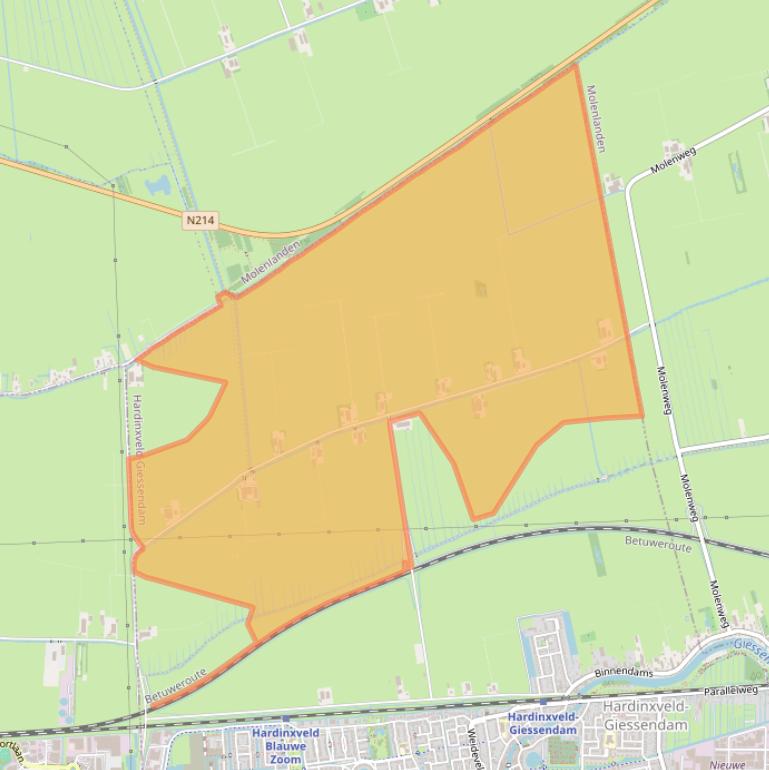 Kaart van postcodegebied 3373LA.