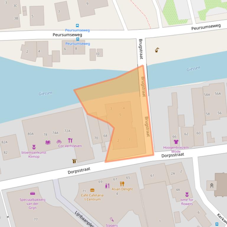 Kaart van postcodegebied 3381AB.