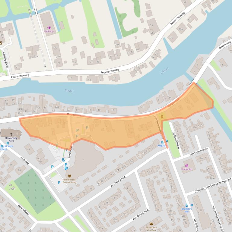 Kaart van postcodegebied 3381AD.