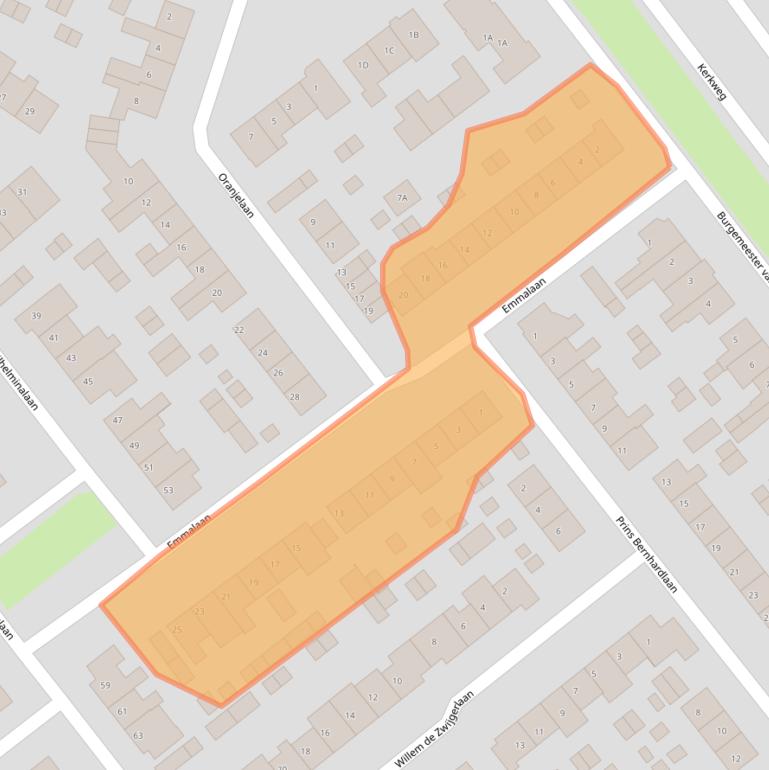 Kaart van postcodegebied 3381AJ.