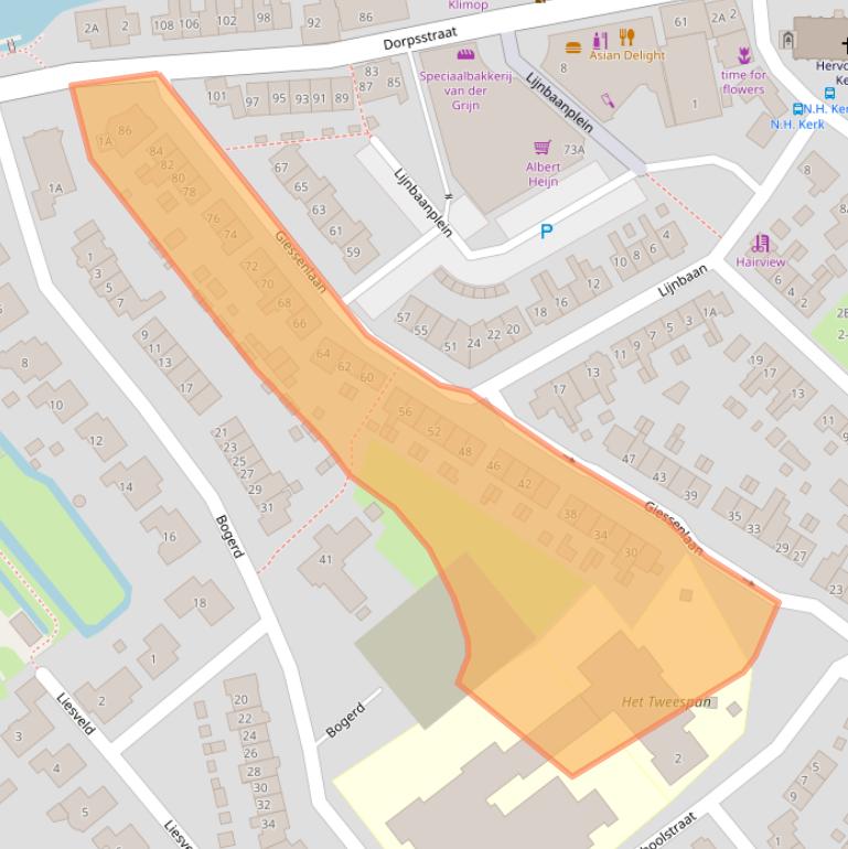 Kaart van postcodegebied 3381AM.