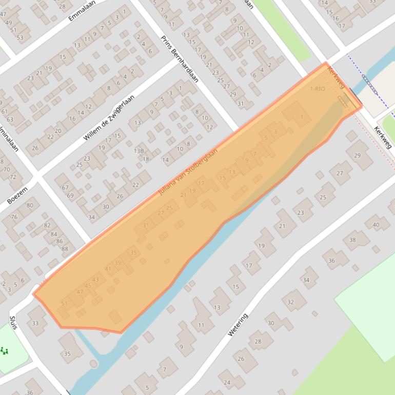 Kaart van postcodegebied 3381AN.