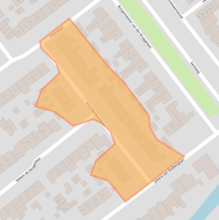 Kaart van postcodegebied 3381AV.