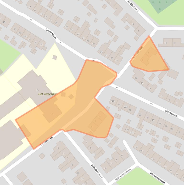 Kaart van postcodegebied 3381AX.